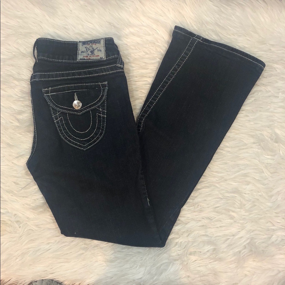 Classic Tru Religion flared jeans low rise